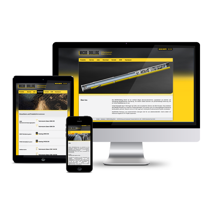 MICON-Drilling GmbH // Konzeption, Design und Programmierung der Website